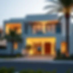 Luxurious villa exterior showcasing modern architecture