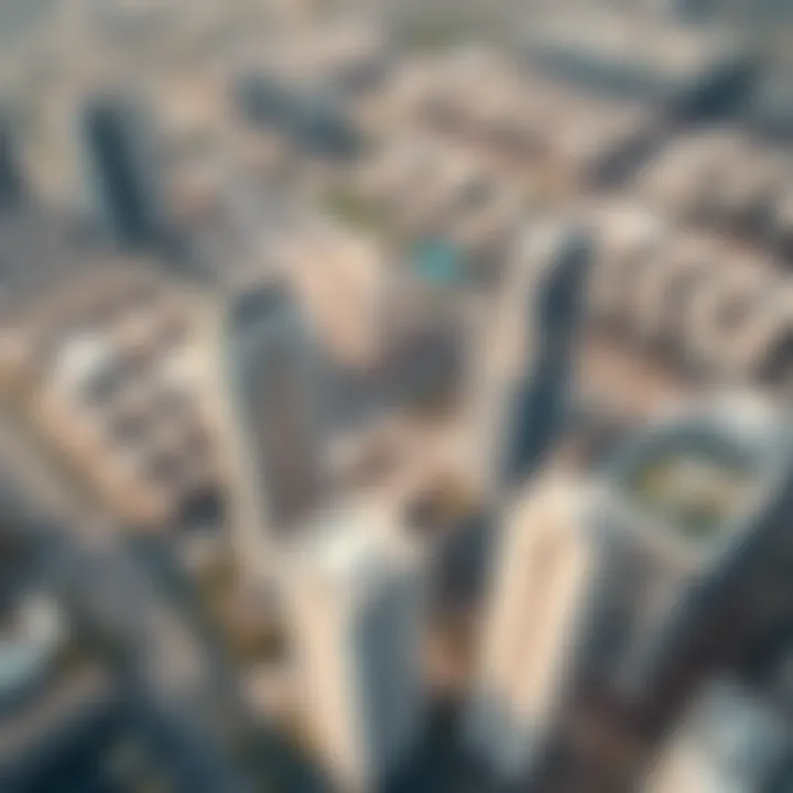 Aerial shot capturing the strategic location of Azayez Building