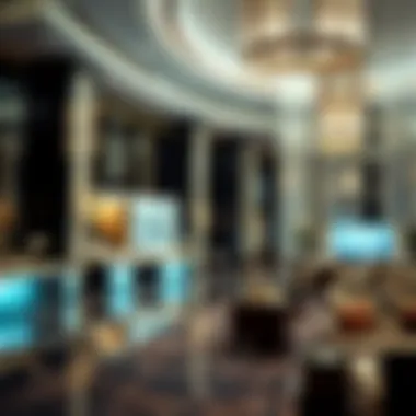 Opulent lobby area of Baccarat Hotel Dubai highlighting its interior design