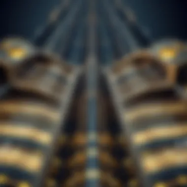 Architectural details of Burj Khalifa's unique design, highlighting its sleek lines and modern aesthetics