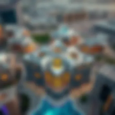 Aerial view of مركز ريفيرا showcasing its unique architectural design