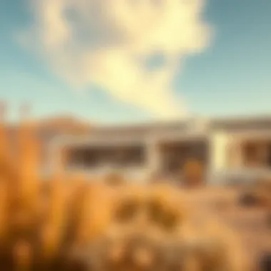 Modern architectural design in desert setting