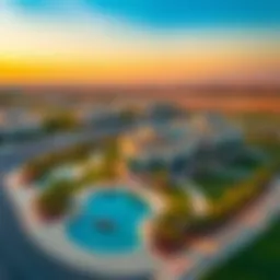 Aerial view of Al-Jurf Ghanatoot showcasing the scenic landscape and modern architecture.