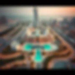 Aerial view showcasing the grandeur of افينيو مول and its surroundings