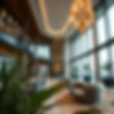 Luxurious lobby interior with modern design
