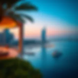 Scenic view of Blue Waters Bay revealing waterfront luxury