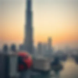 Iconic Burj Khalifa towering over Dubai skyline