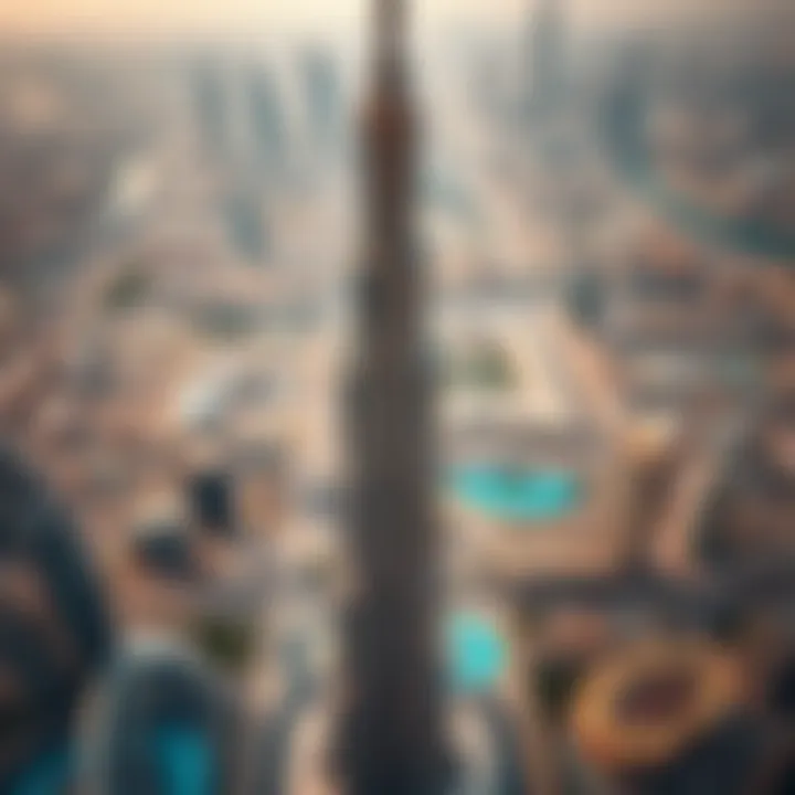Aerial view showcasing the architectural marvel of the Burj Khalifa