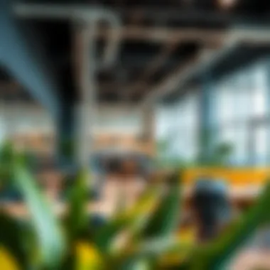 Dynamic Coworking Environment Vibrant coworking area showcasing diverse workspaces