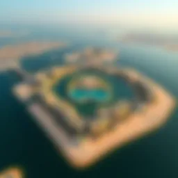 Aerial view of جزيرة العالم showcasing its unique island design