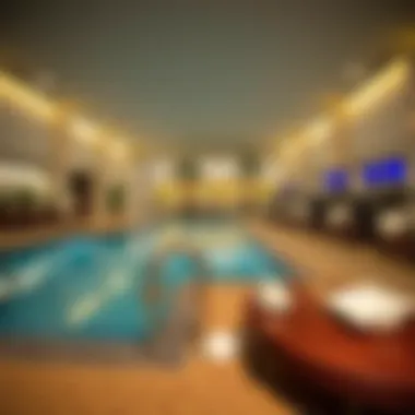 Amenities available at Marriott Executive Apartments, including pool and fitness center