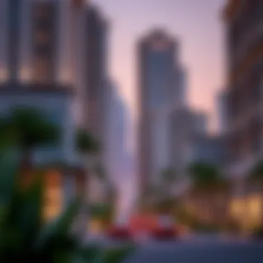 Vibrant neighborhood surrounding Marriott Executive Apartments in Dubai