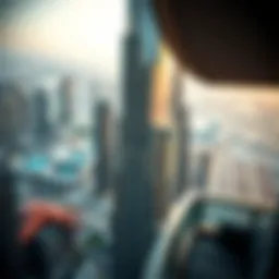 Breathtaking view from an apartment balcony in Burj Khalifa