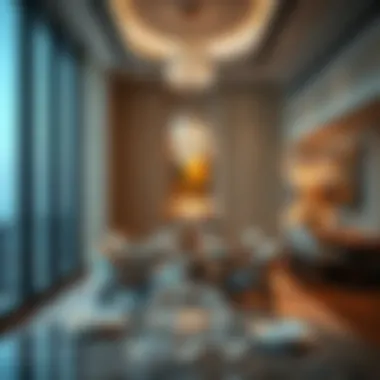 Elegant Dining Area in Burj Khalifa Elegant dining area showcasing high-end finishes in Burj Khalifa