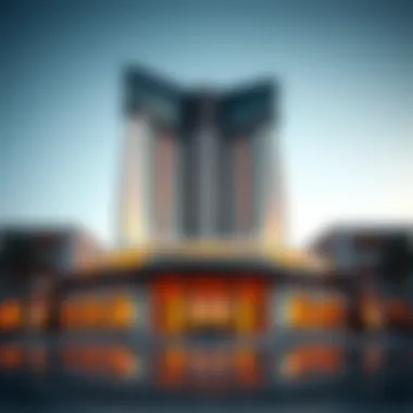 Stunning exterior view of the SLS Hotel showcasing its modern architectural design