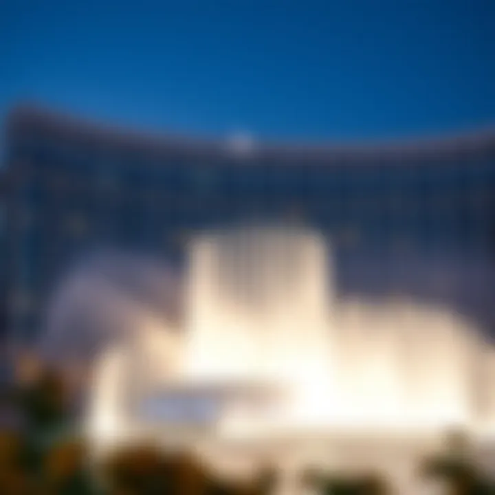 The breathtaking view of the Dubai Fountain dancing in front of the mall.