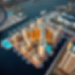 Aerial view of Water Edge development showcasing its stunning architecture