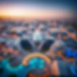 Stunning aerial view of Falcon City showcasing its unique architectural designs
