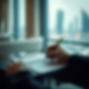 Person filling out a visa application form