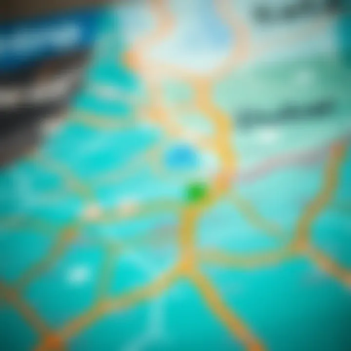 Map showcasing metro routes in Dubai