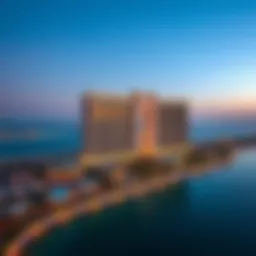 Aerial view of Kempinski Dubai Palm showcasing its luxurious architecture