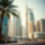 Skyline of Dubai showcasing modern architecture