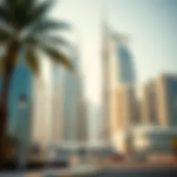 Skyline of Dubai showcasing modern architecture
