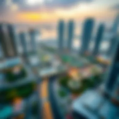 Aerial View of Marina Towers and Surrounding Developments Aerial view of the Marina Towers area, illustrating the integration of the tram station with surrounding developments.