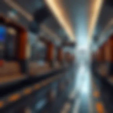 Interior Design of Marina Towers Tram Station An interior shot of the Marina Towers Tram Station highlighting its spacious layout and design elements.