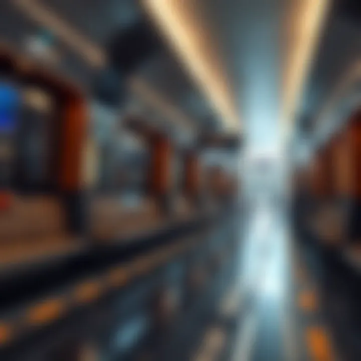 Interior Design of Marina Towers Tram Station An interior shot of the Marina Towers Tram Station highlighting its spacious layout and design elements.