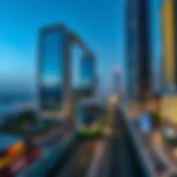 A panoramic view of Marina Towers Tram Station showcasing its modern architectural design.