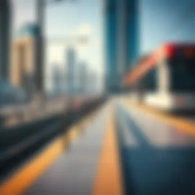 Tram Platform Accessibility at Marina Towers A close-up of the tram platform at Marina Towers, emphasizing accessibility features.