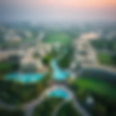 Aerial view of Dubai Hills Estate showcasing its lush greenery and modern architecture