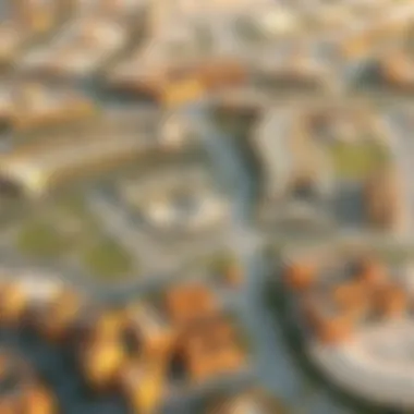 Conceptual layout of the Dubai Hills Estate master plan highlighting residential and commercial zones