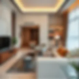 Luxurious living area in Mercure Hotel Suites