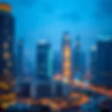 Dubai skyline with real estate buildings