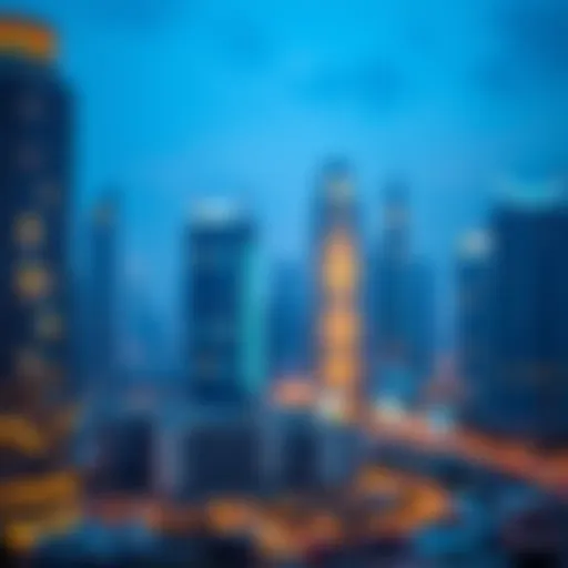 Dubai skyline with real estate buildings