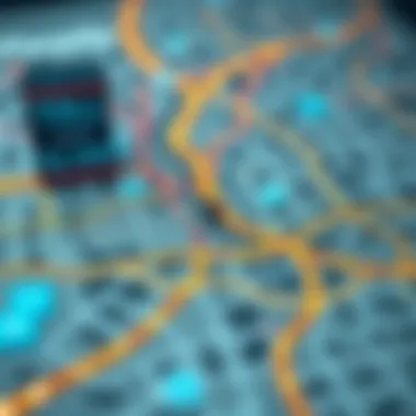 A map detailing the toll roads across Dubai and their connections