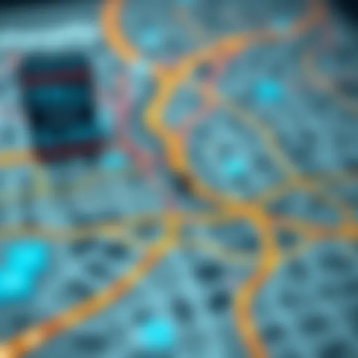 A map detailing the toll roads across Dubai and their connections
