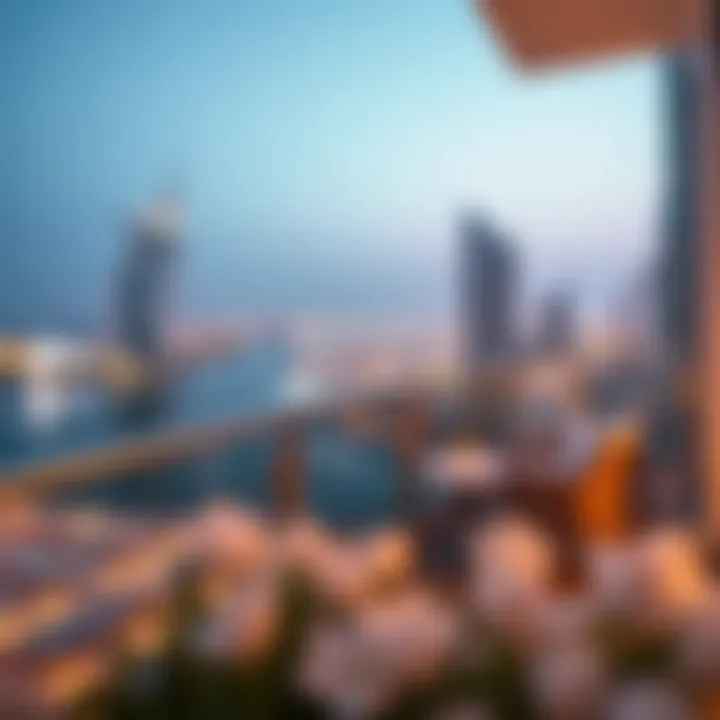 Scenic view from the balcony of a hotel apartment overlooking Dubai Marina