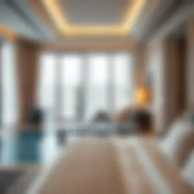 Elegant interior view of a suite with private pool access