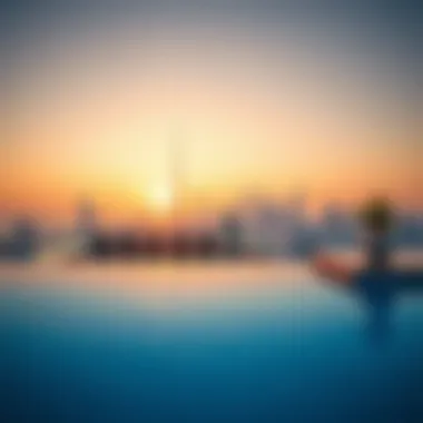 Stunning skyline view from a private hotel pool in Dubai