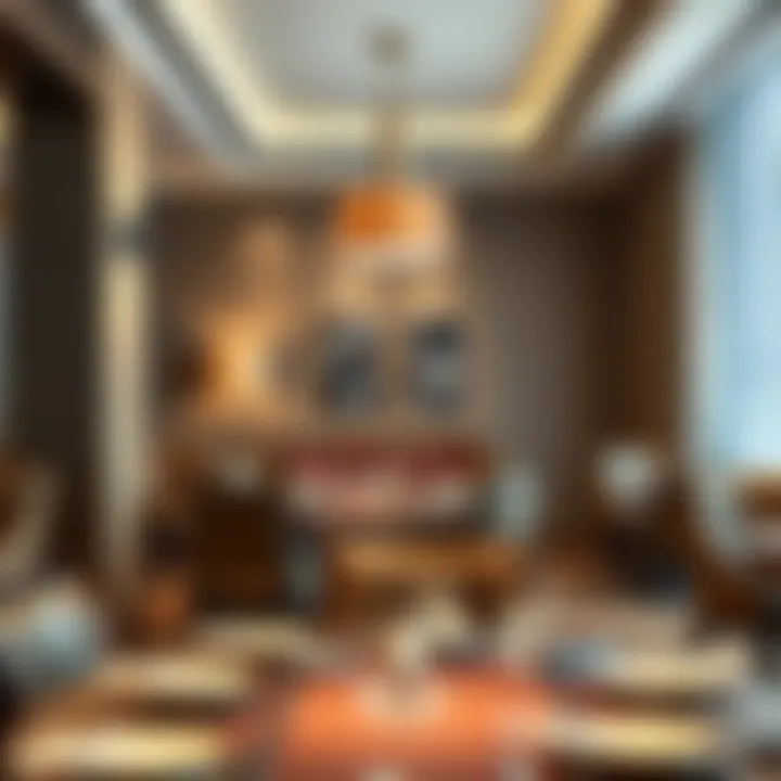 Dining area in Staybridge Suites Dubai Al-Maktoum Airport