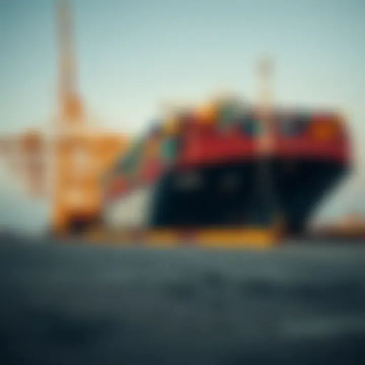 Maritime logistics operations at a UAE port, featuring cargo vessels