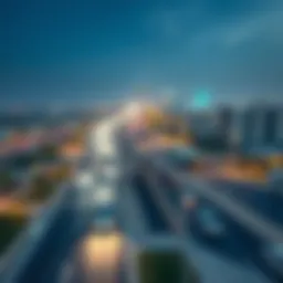Overview of UAE road network showcasing highways and urban roads