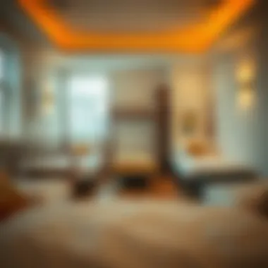 Interior of a shared accommodation space highlighting the bed arrangements.