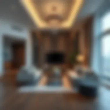 Stylish One-BHK Living Space Modern one-bedroom apartment interior in Dubai