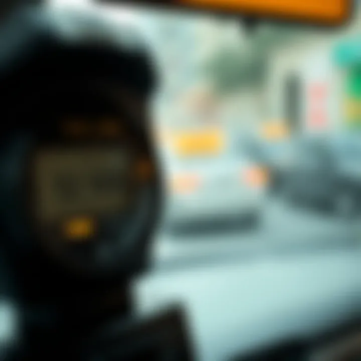Close-up of a taxi meter displaying fare details