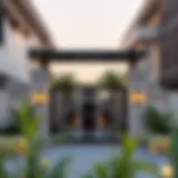 Elegant modern gate in a luxurious Dubai neighborhood