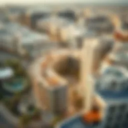 Aerial view of Warsan 2 showcasing modern architecture